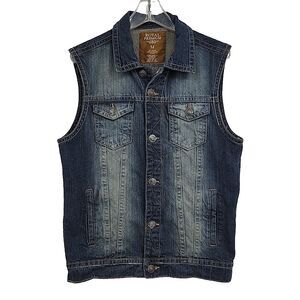 Royal Premium Womens Denim Vest Size Medium‎ LOOK Verdigris on Buttons